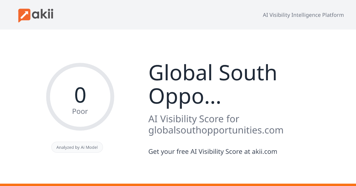 Global South Opportunities AI Visibility Score