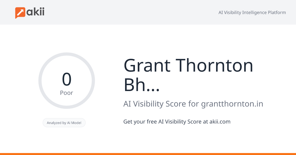 Grant Thornton Bharat LLP AI Visibility Score