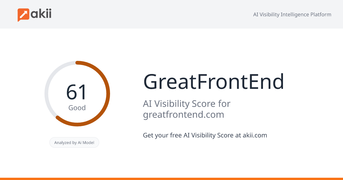 GreatFrontEnd AI Visibility Score