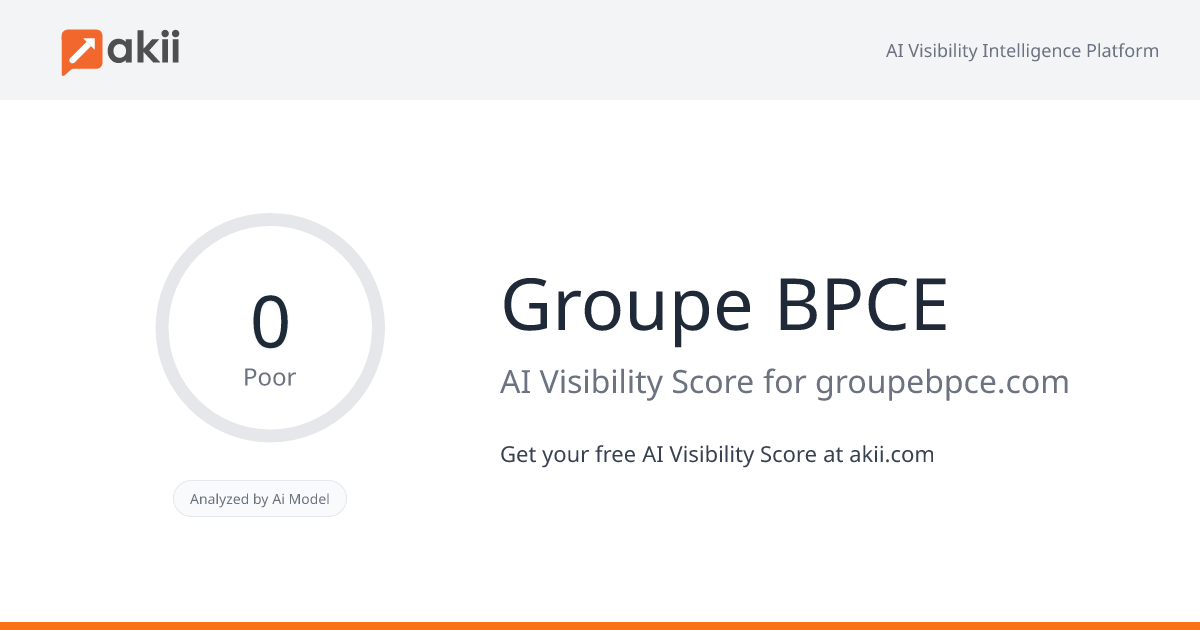 Groupe BPCE AI Visibility Score