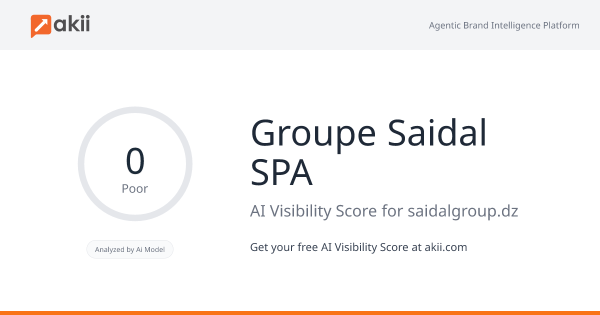 Groupe Saidal SPA AI Visibility Score