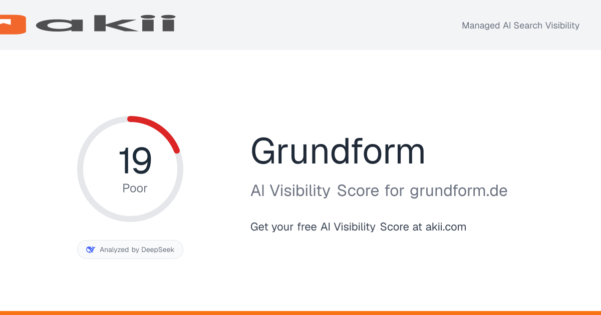 Grundform AI Visibility Score preview