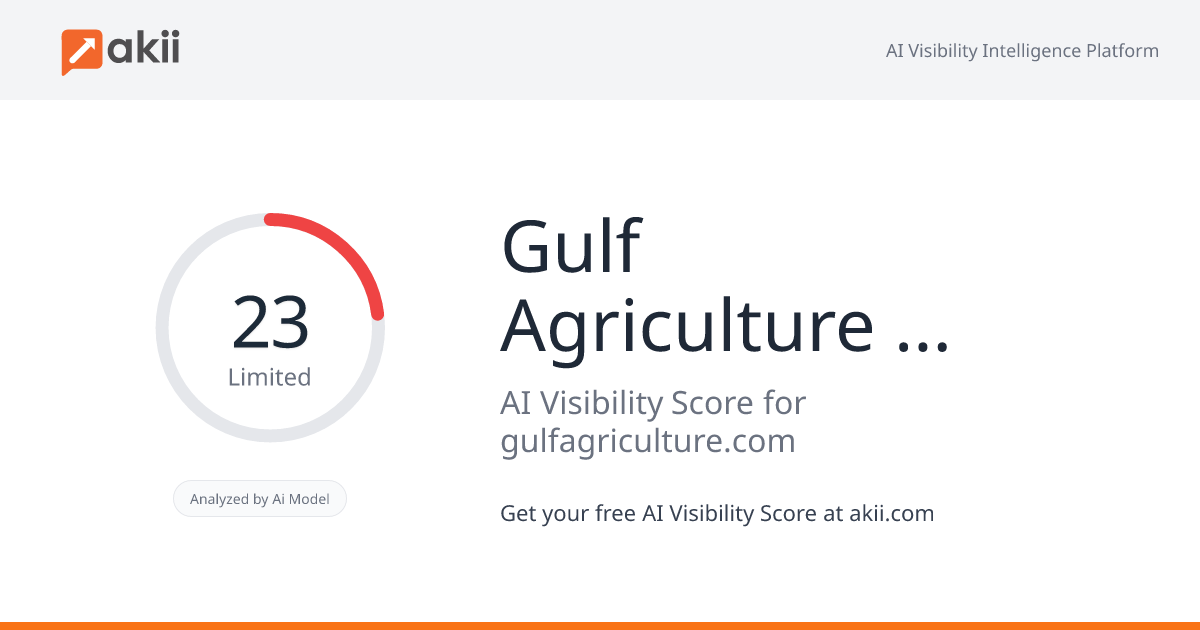 Gulf Agriculture Magazine AI Visibility Score