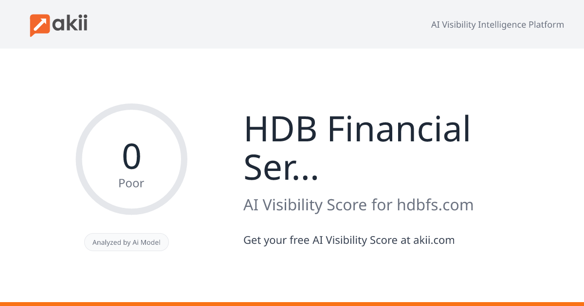 HDB Financial Services Ltd. AI Visibility Score