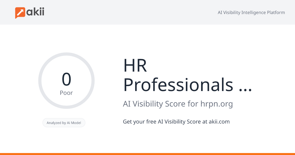HR Professionals Network - HRPN AI Visibility Score