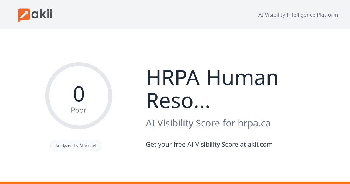 HRPA - Human Resources Professionals Association AI Visibility Score