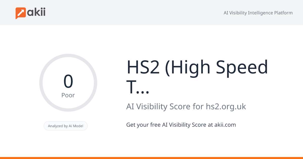 HS2 (High Speed Two) Ltd AI Visibility Score