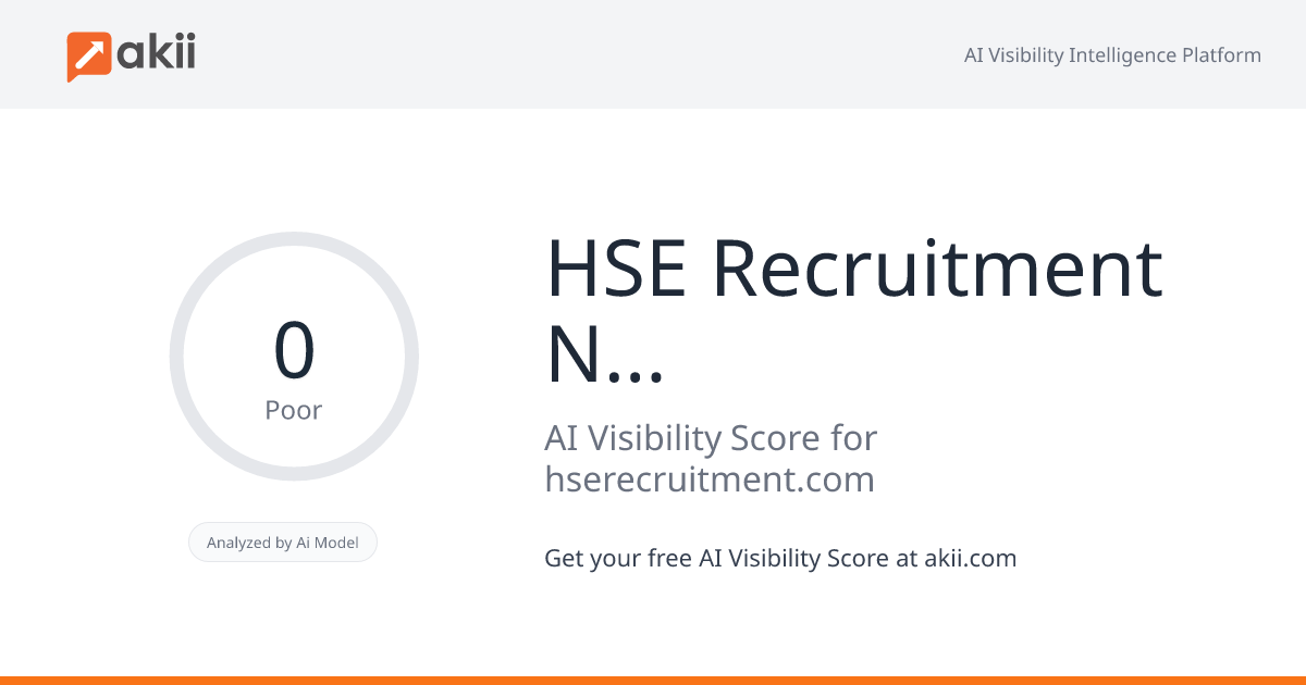 HSE Recruitment Network AI Visibility Score