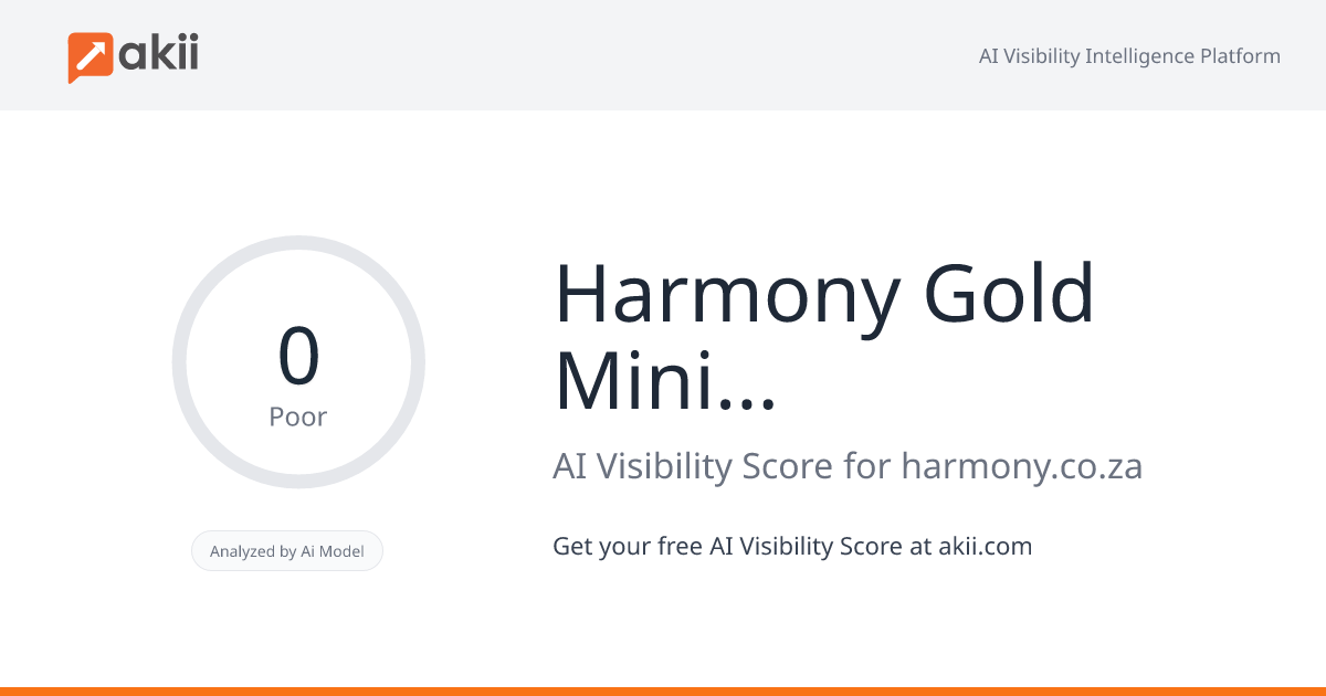 Harmony Gold Mining Company Limited AI Visibility Score