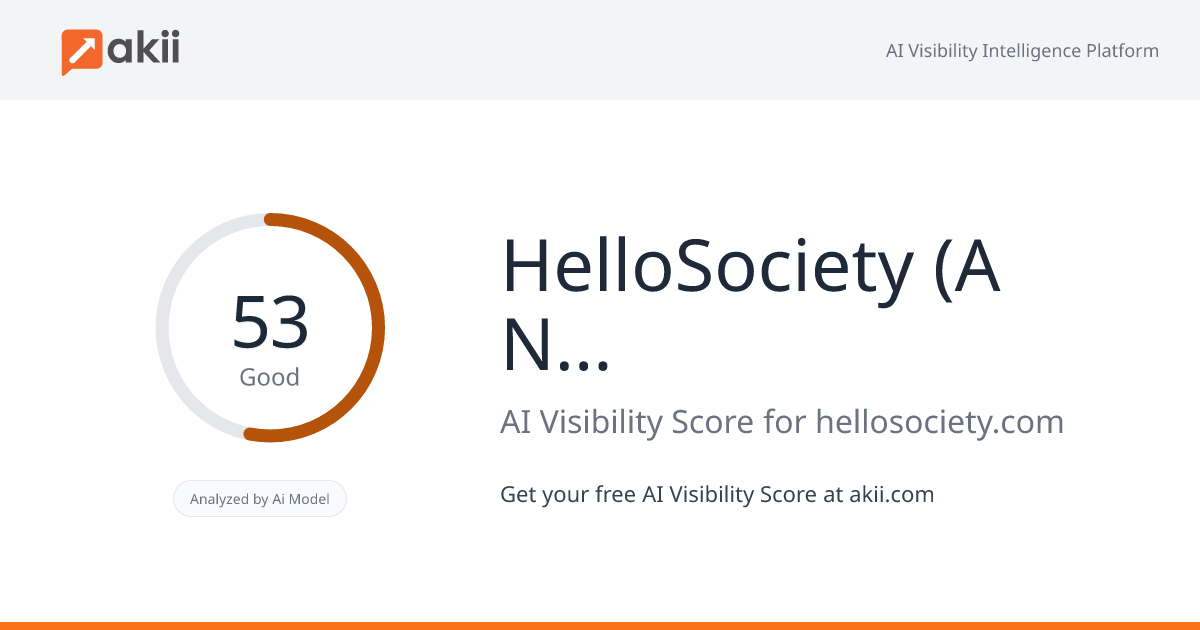 HelloSociety (A New York Times Company) AI Visibility Score