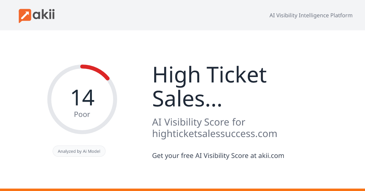 High Ticket Sales Success AI Visibility Score