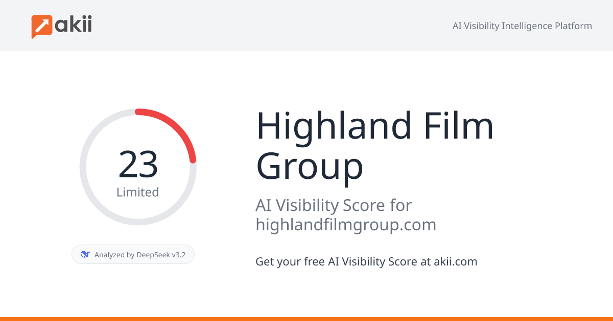 Highland Film Group AI Visibility Score
