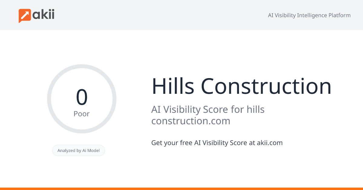 Hills Construction AI Visibility Score
