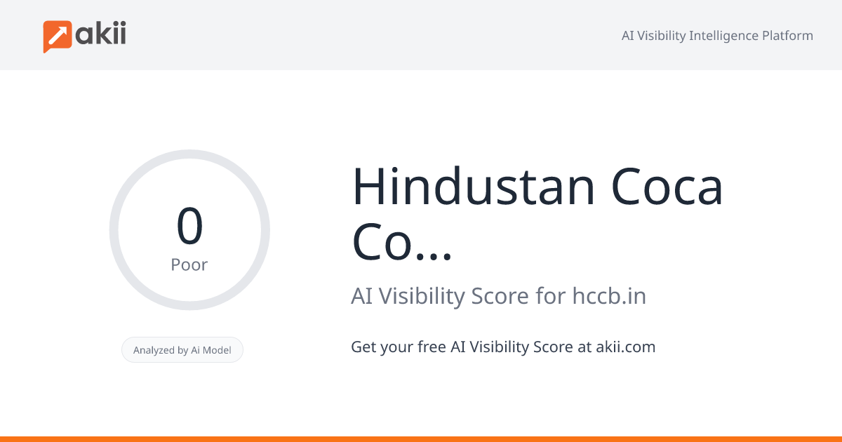Hindustan Coca-Cola Beverages AI Visibility Score