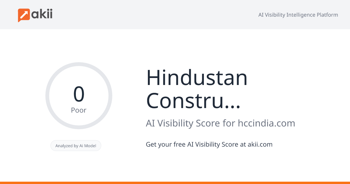 Hindustan Construction Company AI Visibility Score