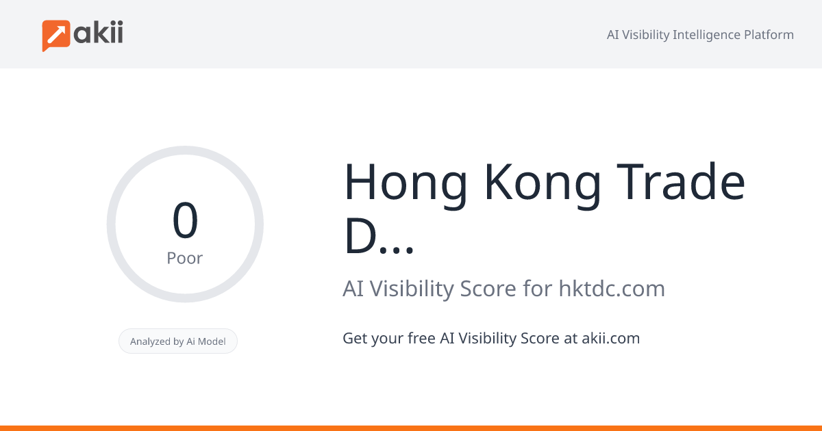 Hong Kong Trade Development Council AI Visibility Score