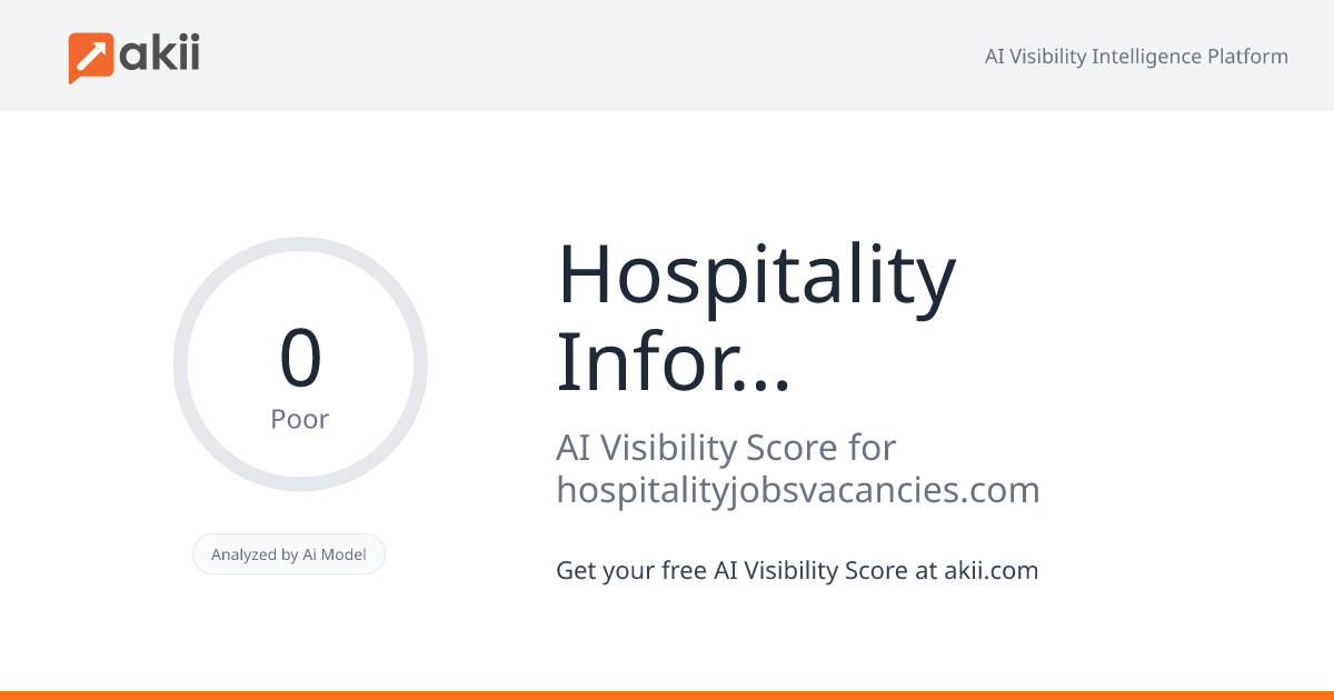 Hospitality Information & Jobs Vacancies AI Visibility Score
