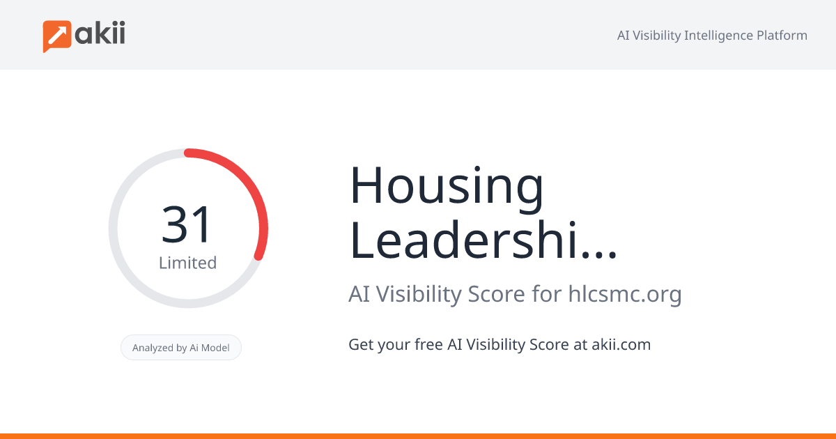 Housing Leadership Council of San Mateo County AI Visibility Score