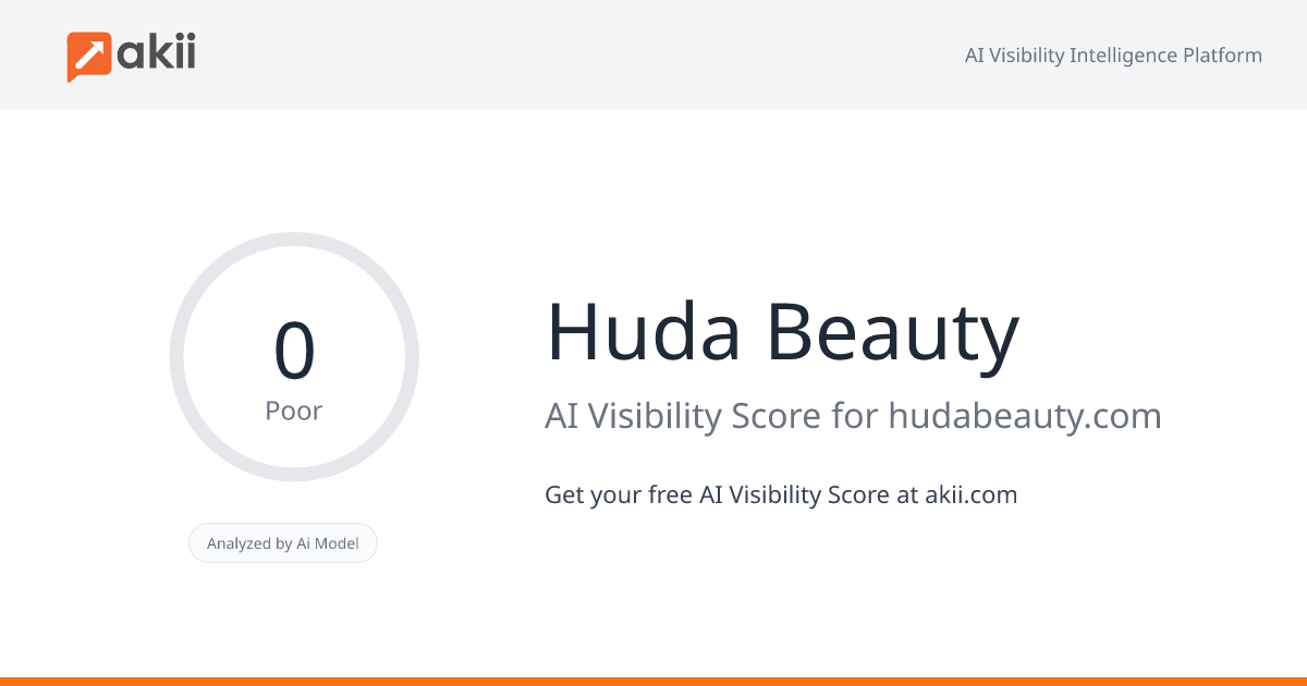 Huda Beauty AI Visibility Score