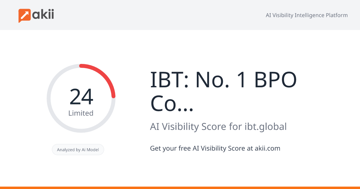 IBT: No. 1 BPO Company in Middle East AI Visibility Score