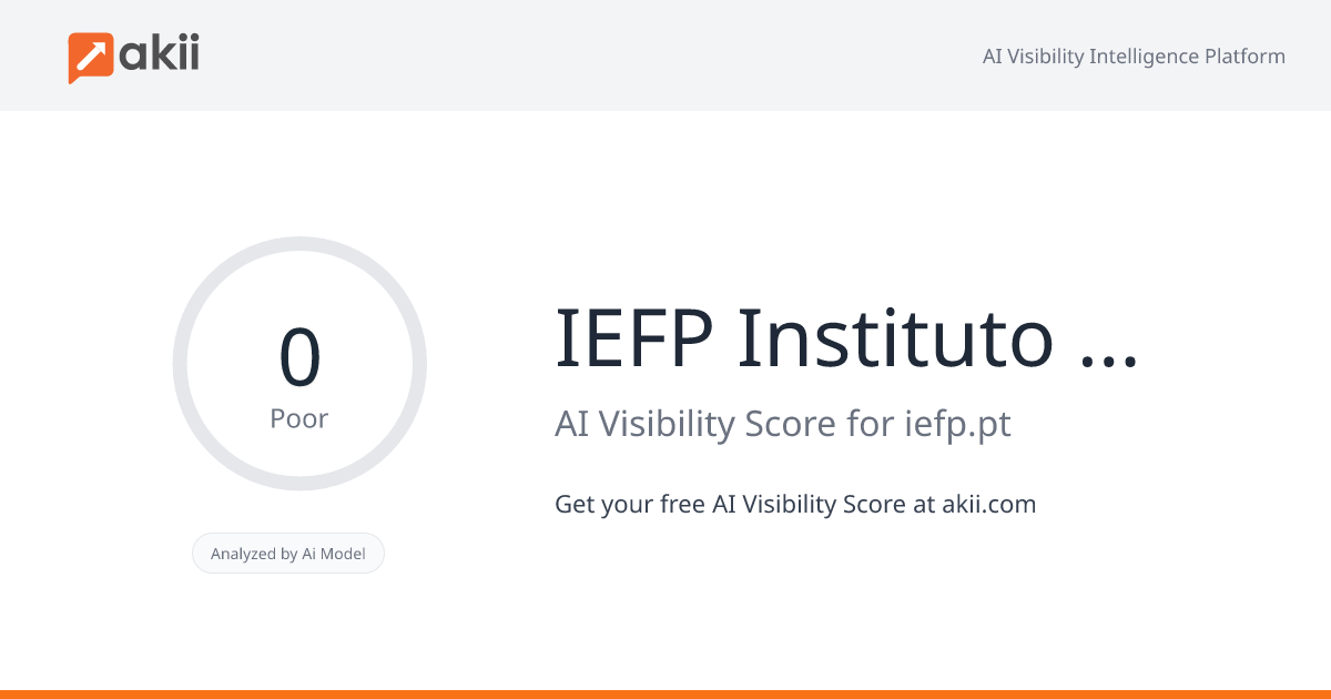 IEFP - Instituto do Emprego e Formação Profissional AI Visibility Score