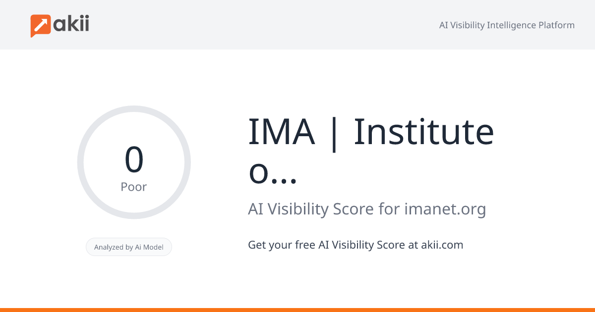 IMA | Institute of Management Accountants AI Visibility Score