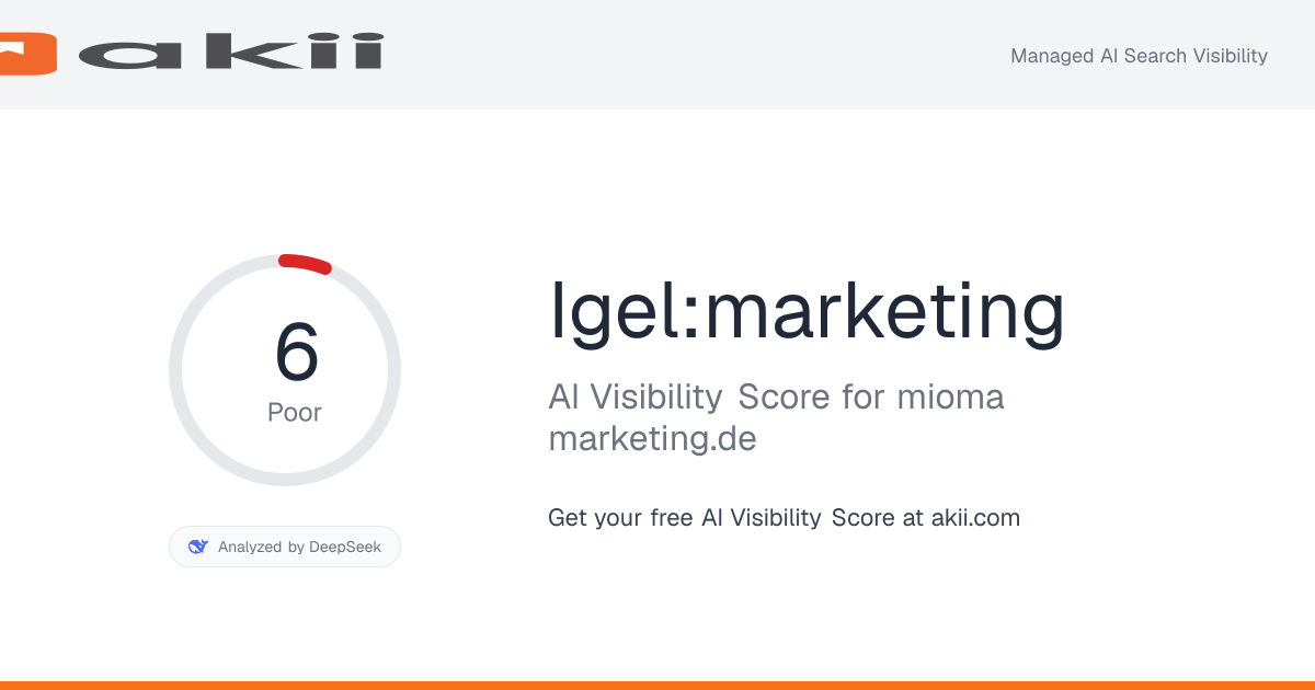 Igel:marketing AI Visibility Score preview