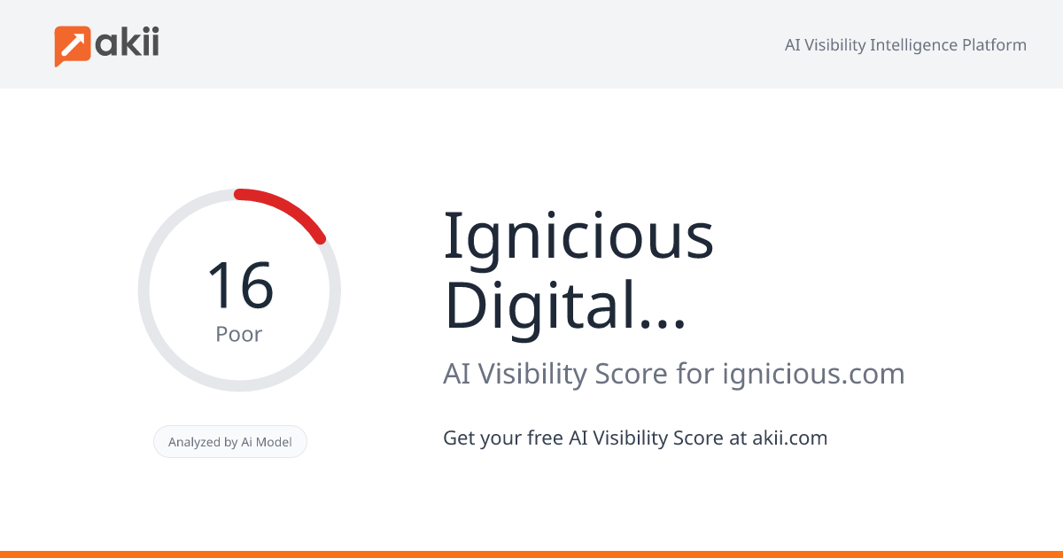 Ignicious Digital Marketing Agency AI Visibility Score