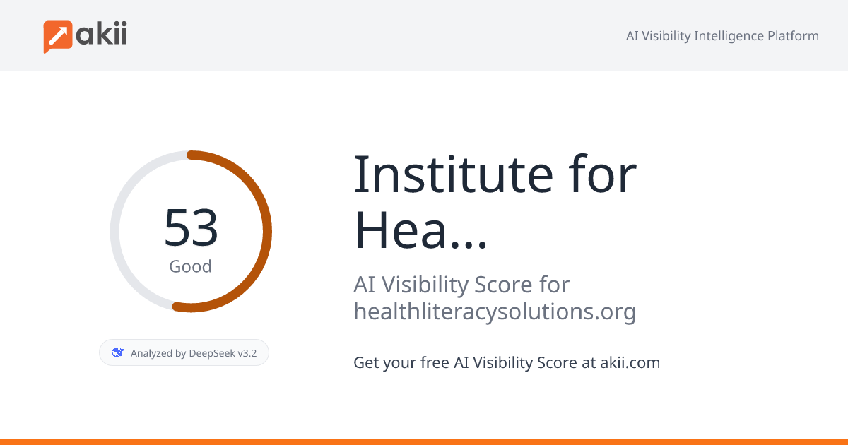 Institute for Healthcare Advancement AI Visibility Score