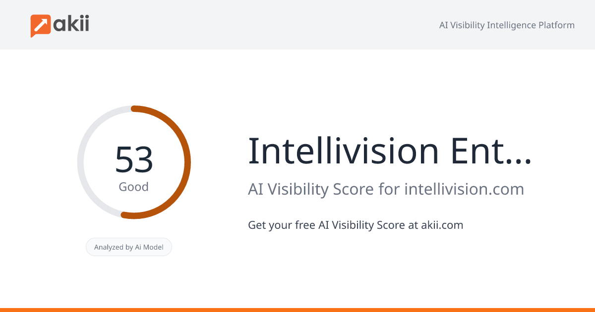 Intellivision Entertainment AI Visibility Score