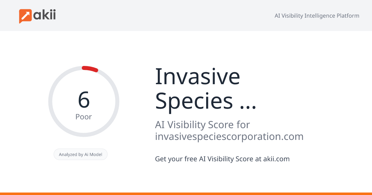 Invasive Species Corporation AI Visibility Score
