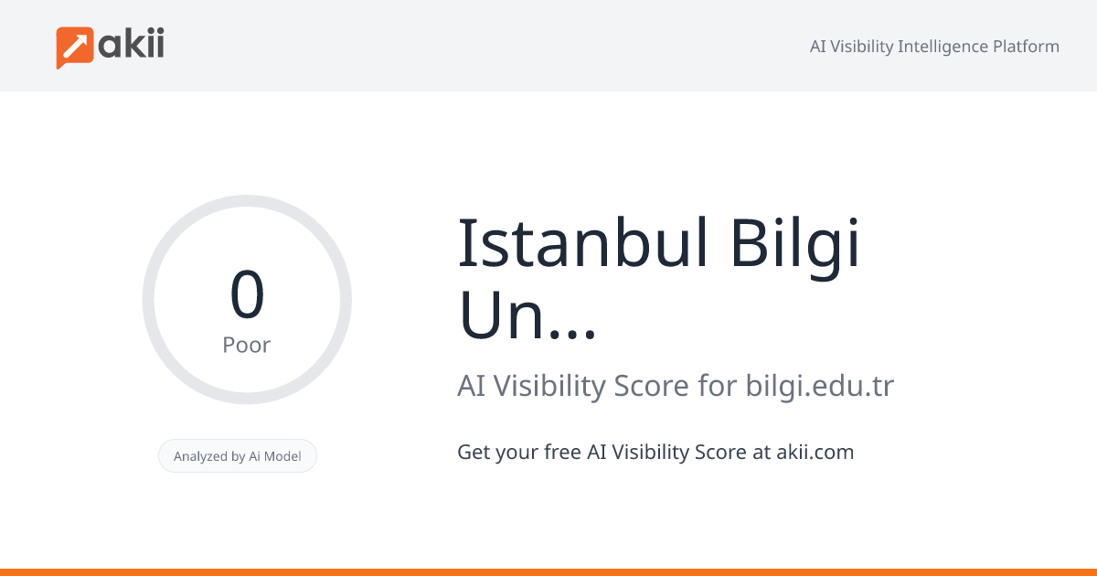 Istanbul Bilgi University AI Visibility Score
