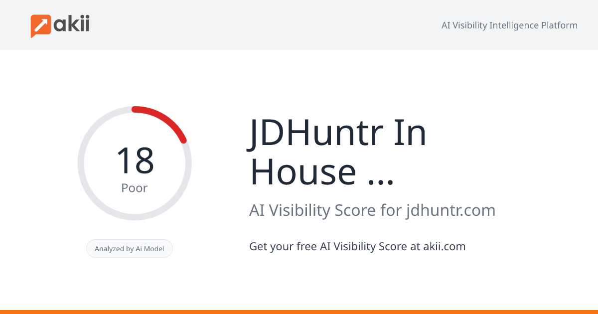 JDHuntr In-House Counsel Jobs AI Visibility Score