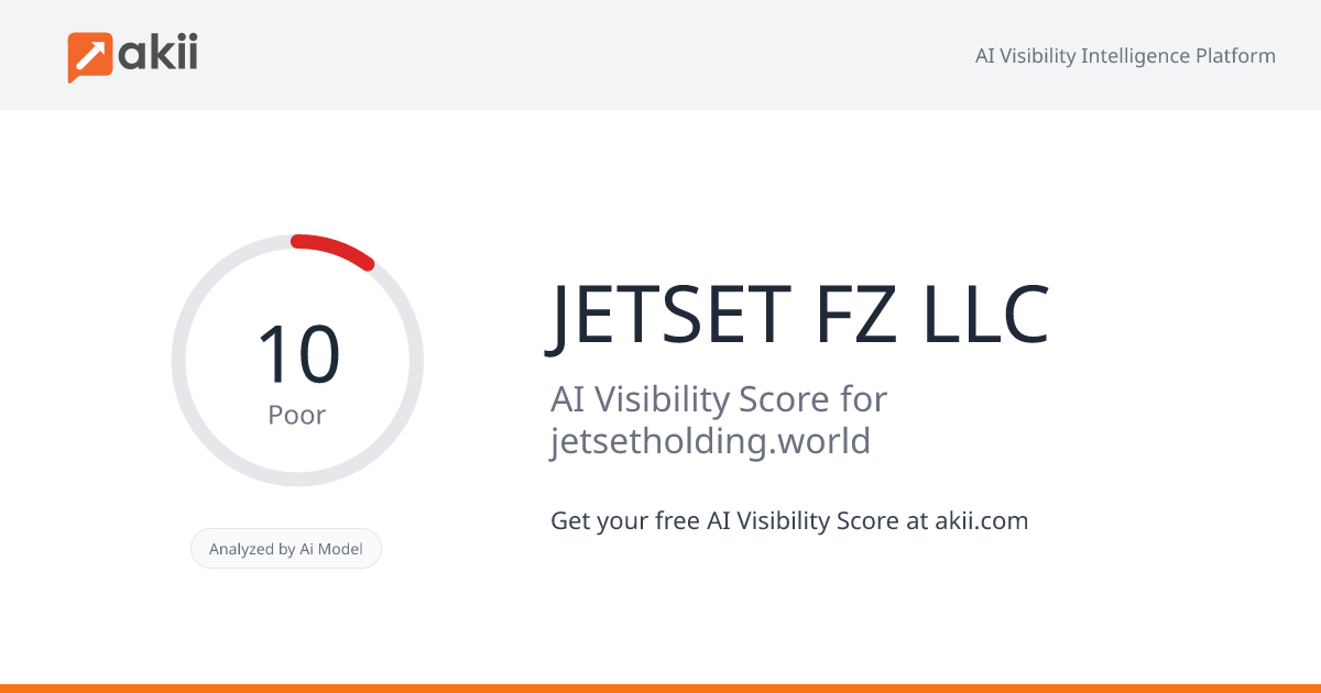 JETSET FZ LLC AI Visibility Score