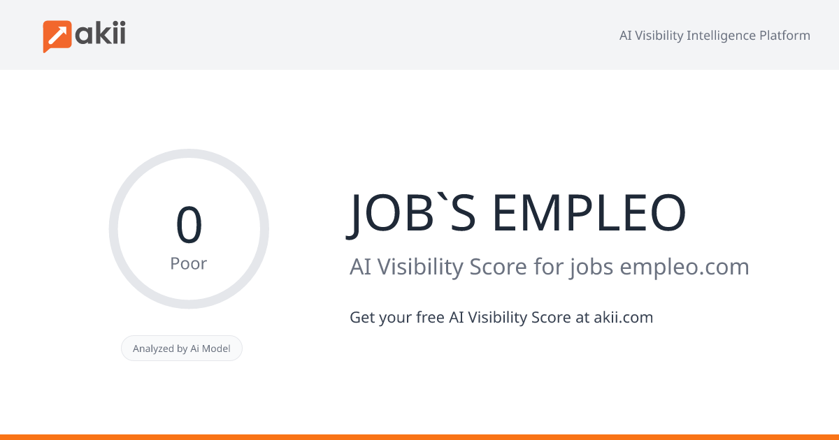 JOB`S EMPLEO AI Visibility Score