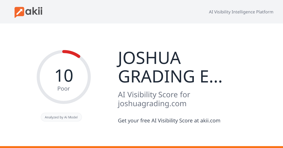 JOSHUA GRADING & EXCAVATING AI Visibility Score