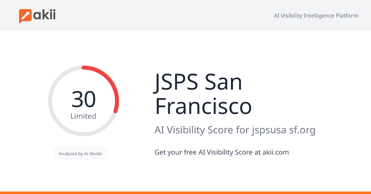 JSPS San Francisco AI Visibility Score