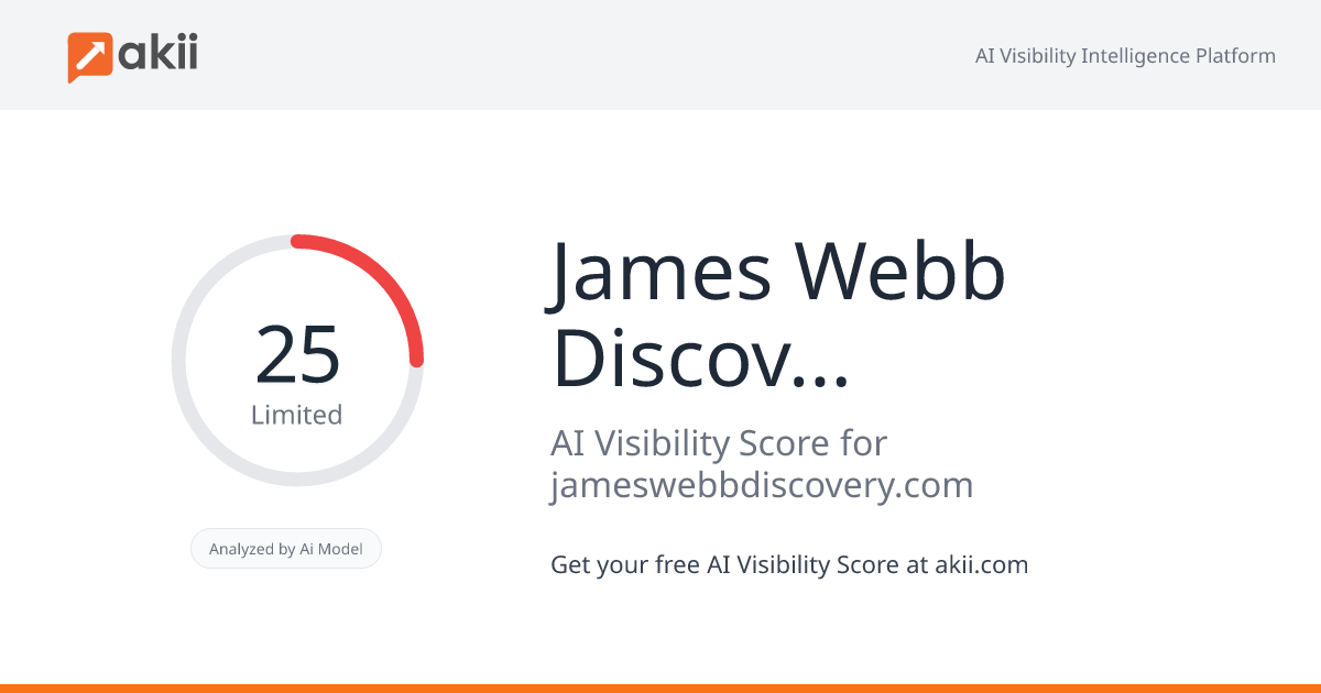 James Webb Discoveries - www.jameswebbdiscovery.com AI Visibility Score