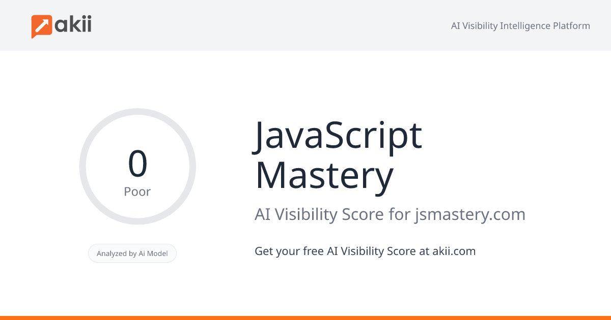 JavaScript Mastery AI Visibility Score