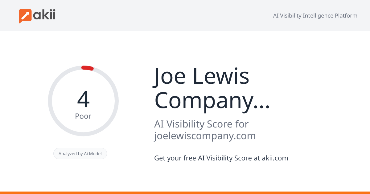 Joe Lewis Company (JLC) AI Visibility Score