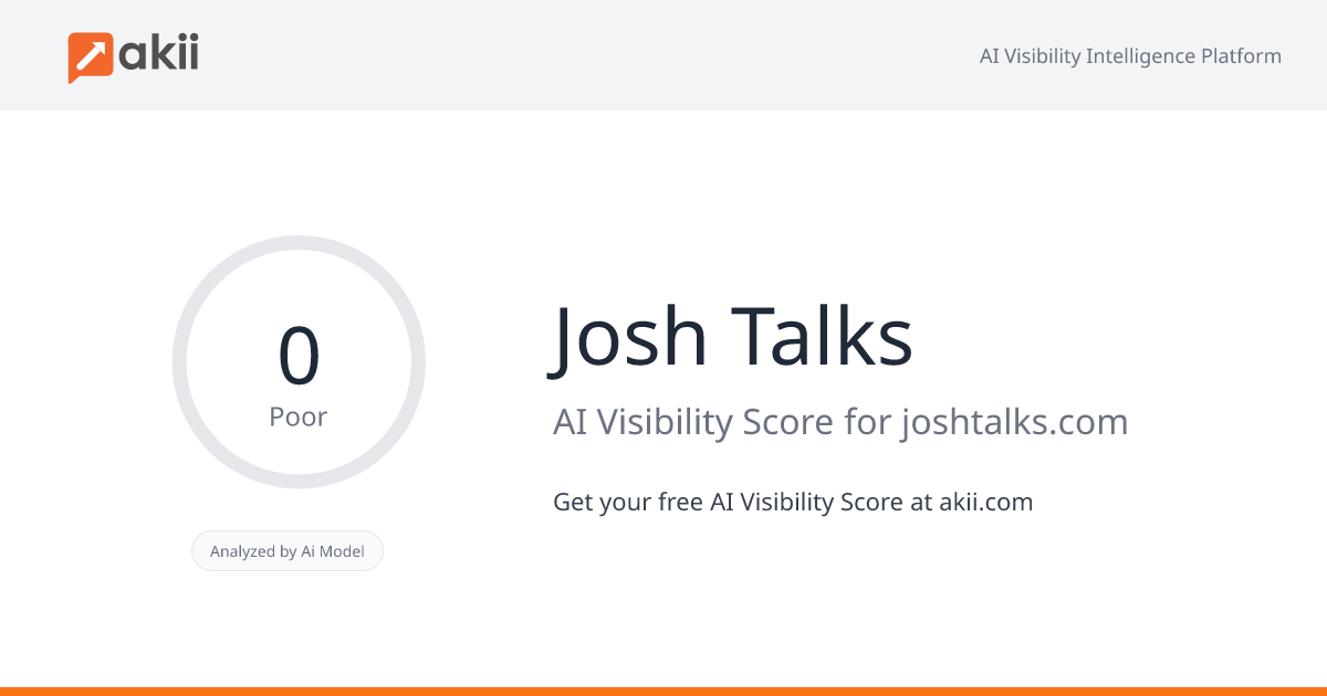 Josh Talks AI Visibility Score