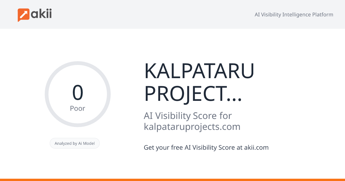 KALPATARU PROJECTS INTERNATIONAL LIMITED AI Visibility Score