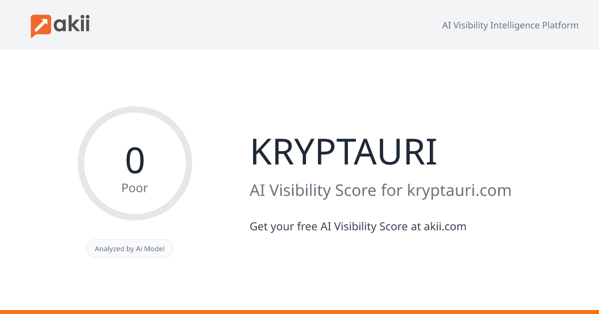 KRYPTAURI AI Visibility Score