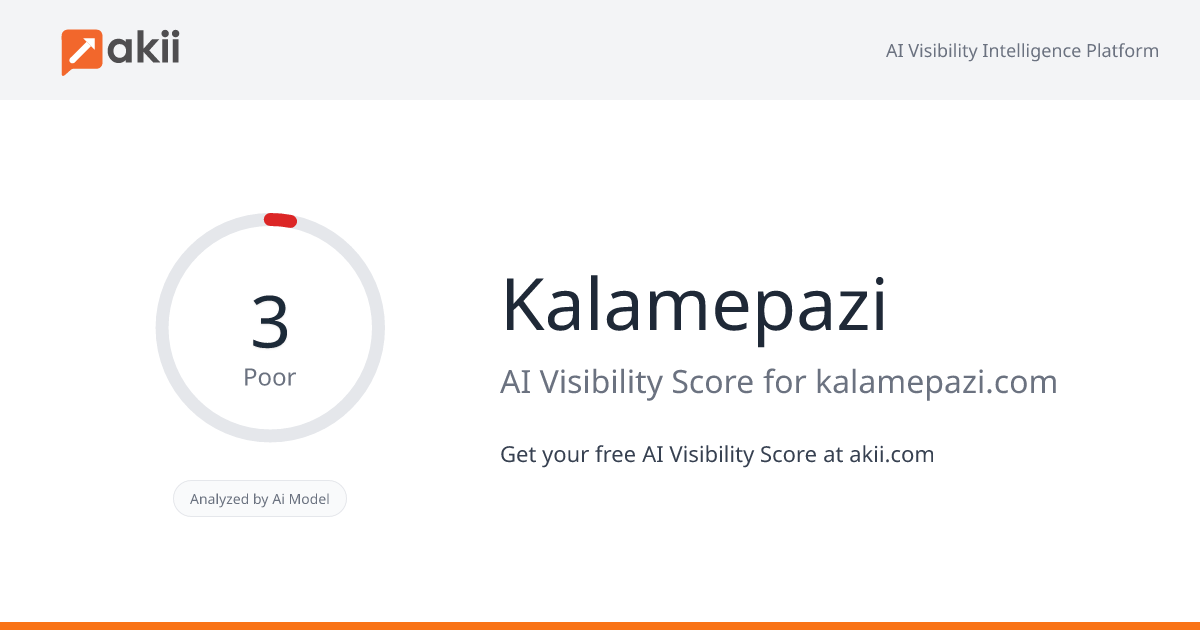 Kalamepazi AI Visibility Score