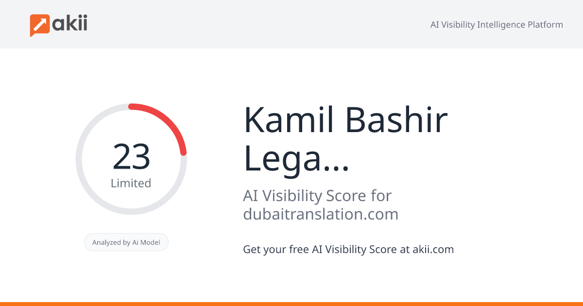 Kamil Bashir Legal Translation AI Visibility Score