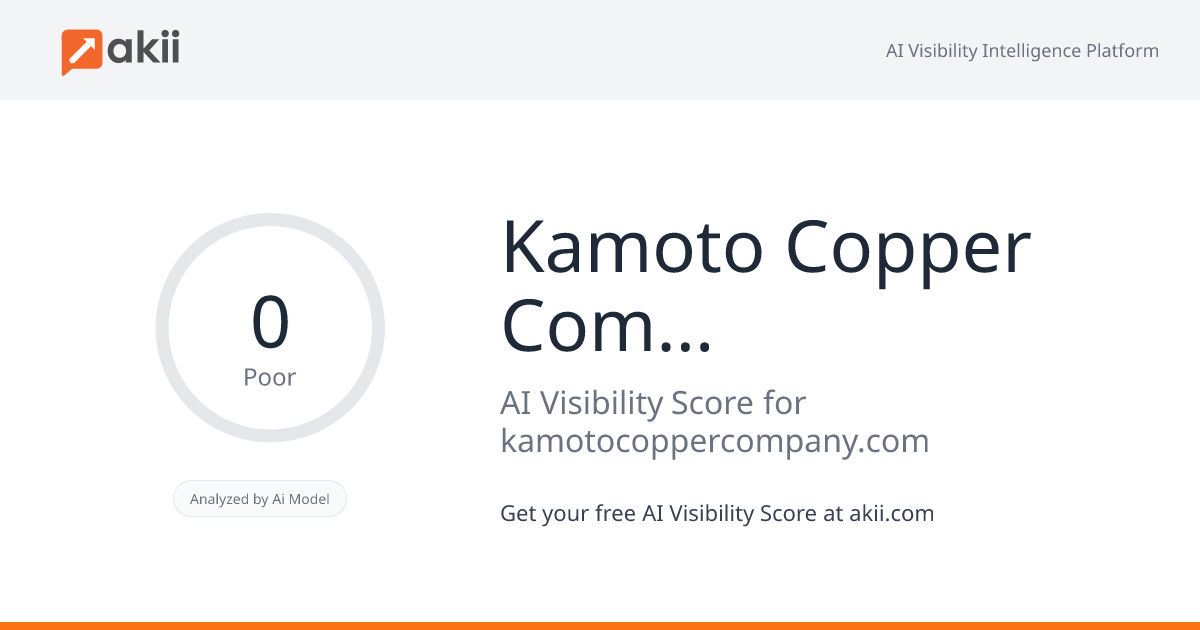 Kamoto Copper Company S.A. AI Visibility Score