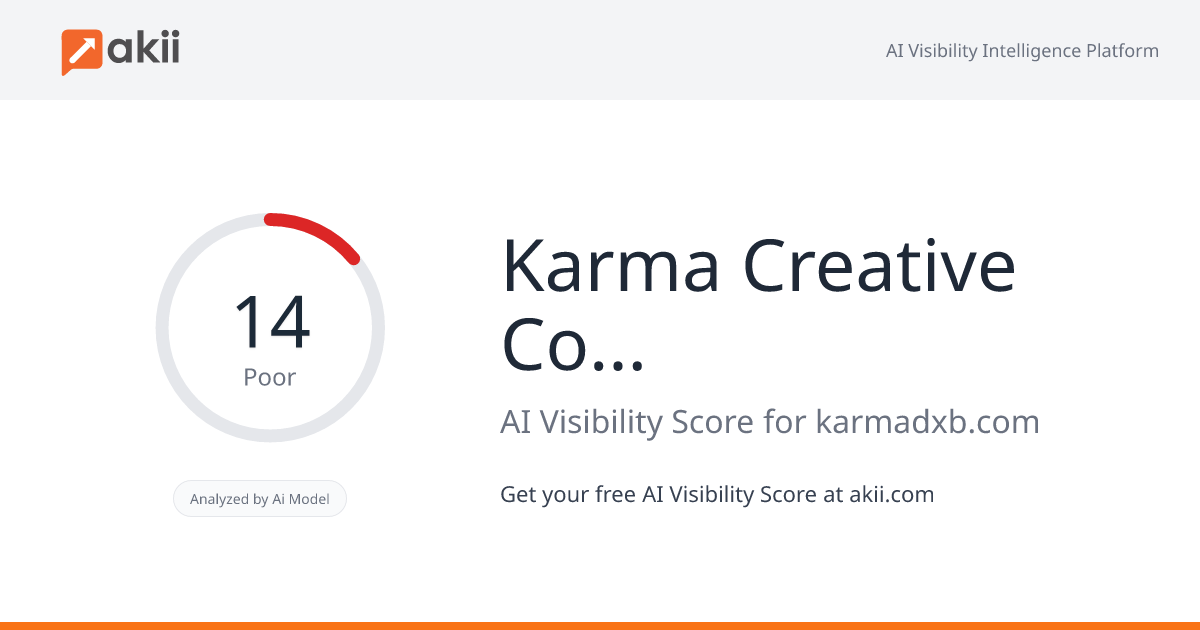 Karma Creative Comms Marketing and Events L.L.C AI Visibility Score