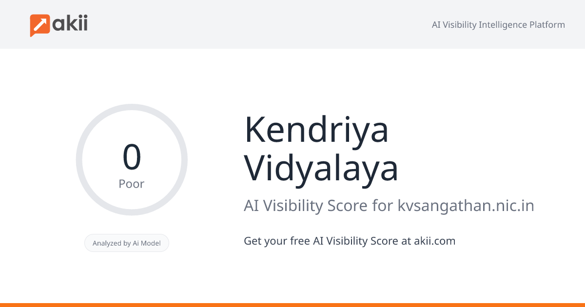 Kendriya Vidyalaya AI Visibility Score