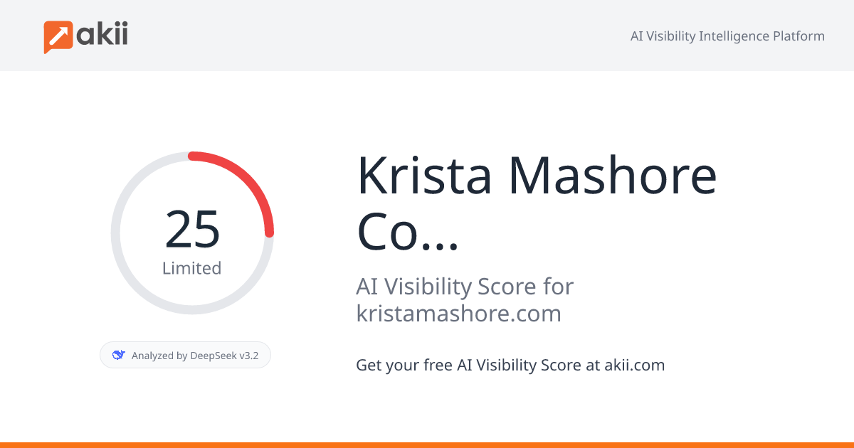 Krista Mashore Coaching AI Visibility Score