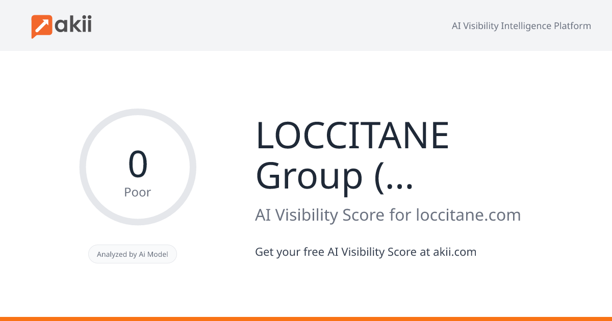 L'OCCITANE Group (B Corp) AI Visibility Score